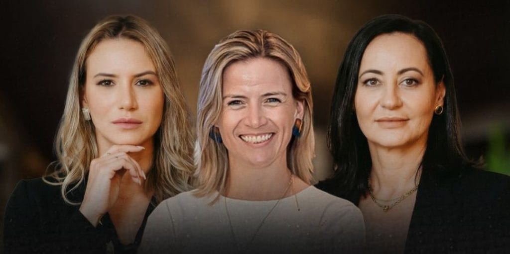 Retratos das três palestrantes do evento The Inner Circle by Andrade & Bowers