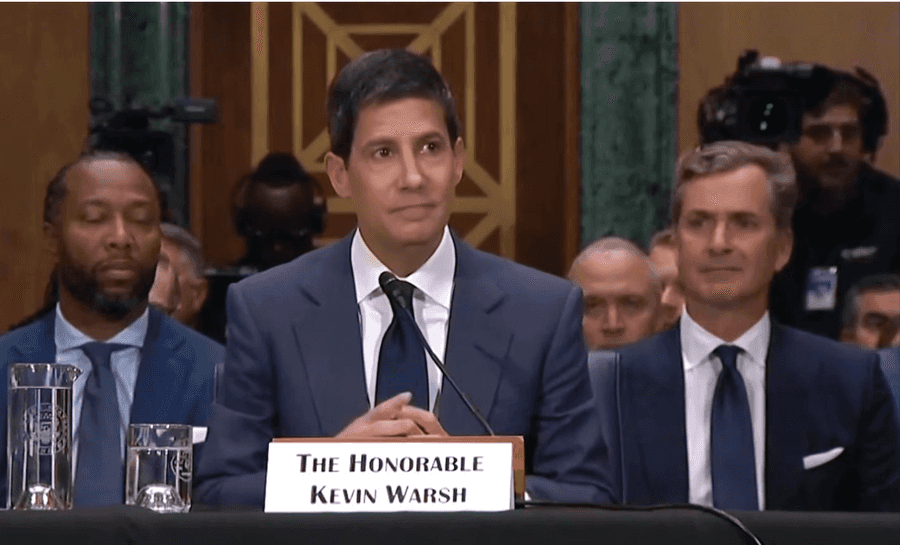 Kevin Warsh em audiência no Senado dos Estados Unidos